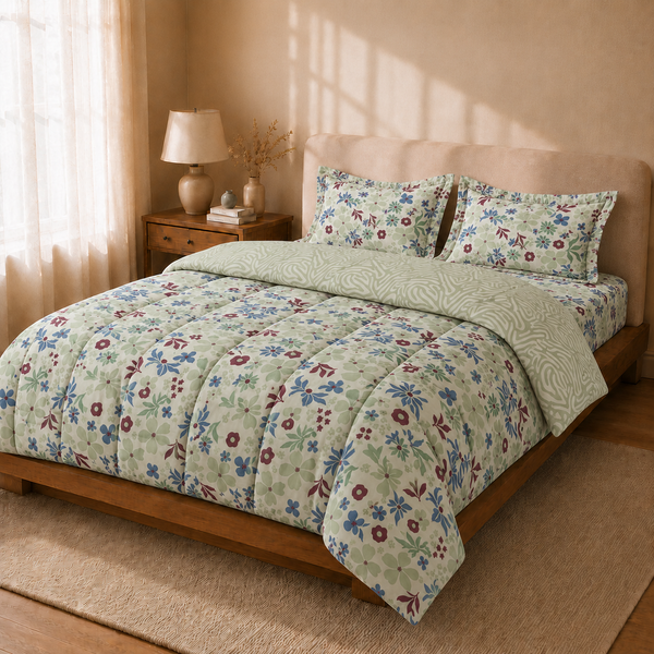 100% Cotton King Bed In A Bag - Blossom Breeze
