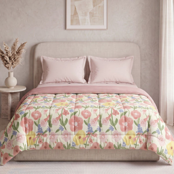 EasySnug Microfiber Double Comforter - Floral Sunshine