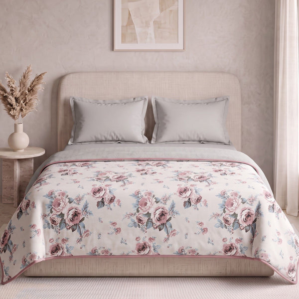 Easysnug Microfiber Double Dohar / All Season AC Blanket - Vintage Rose