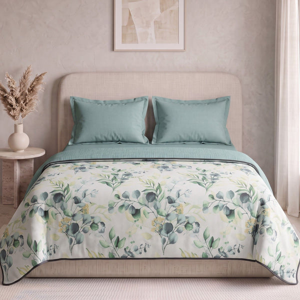 Easysnug Microfiber Double Dohar / All Season AC Blanket - Evergreen Charm