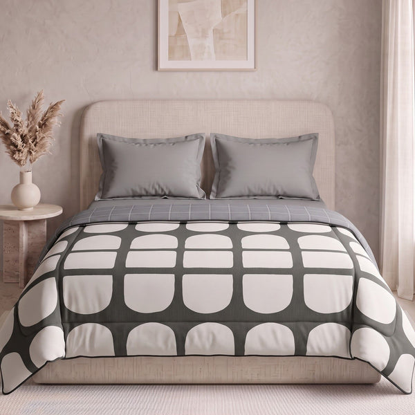 Easysnug Microfiber Double Dohar / All Season AC Blanket - Urban Grid