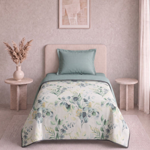 Easysnug Microfiber Single Dohar / All Season AC Blanket - Evergreen Charm
