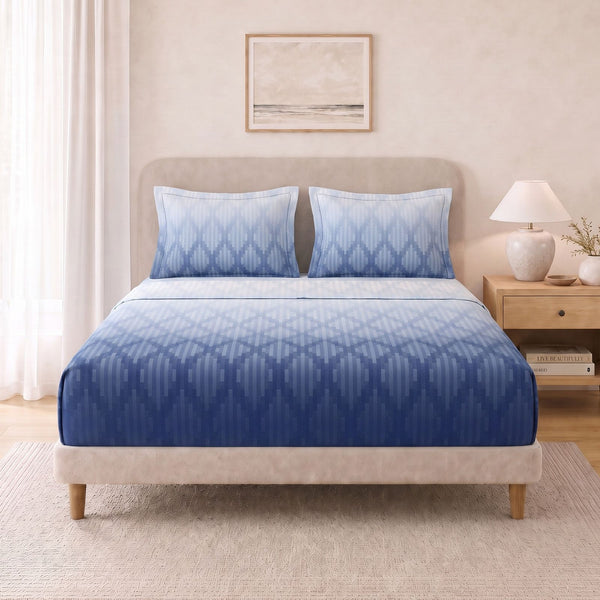 Cotton Double Flat Bedsheet  - Ombre Bliss