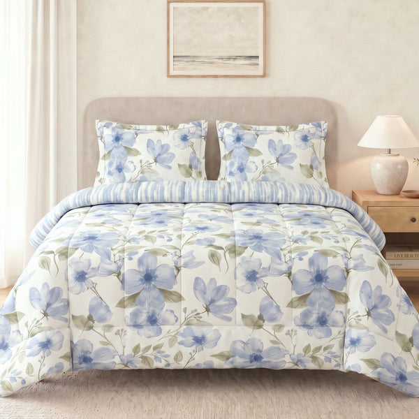 100% Cotton King Bed In A Bag - Floral Mist