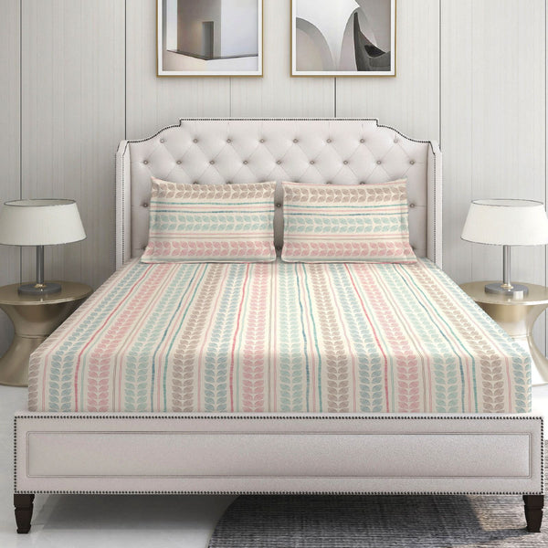 Serenity 100% Cotton Bedsheet  - Nordic Leaves