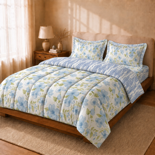 100% Cotton King Bed In A Bag - Floral Mist