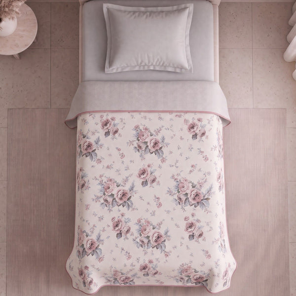 Easysnug Microfiber Single Dohar / All Season AC Blanket - Vintage Rose