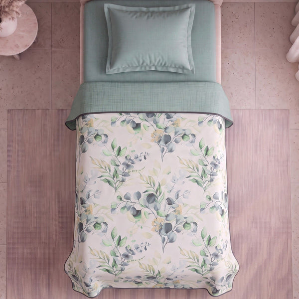 Easysnug Microfiber Single Dohar / All Season AC Blanket - Evergreen Charm