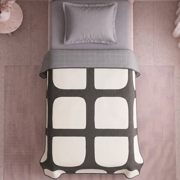 Easysnug Microfiber Single Dohar / All Season AC Blanket - Urban Grid