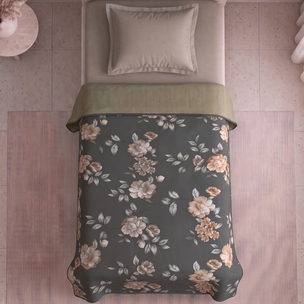 Easysnug Microfiber Single Dohar / All Season AC Blanket - Midnight Bloom