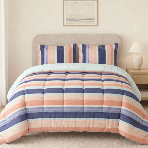 100% Cotton King Bed In A Bag - Nautical Stripes