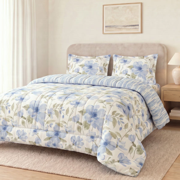 100% Cotton King Bed In A Bag - Floral Mist