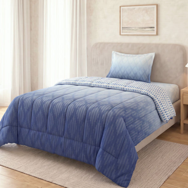 100% Cotton Single Bed In A Bag -  Ombre Bliss- 1 Single Bedsheet (60 in x 90 in) + 1 Comforter (60 in x 90 in) + 1 Pillow Cover (46 cm x 69 cm)