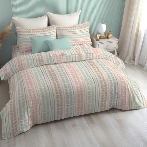 Serenity 100% Cotton King Bed In A Bag - Nordic Leaves