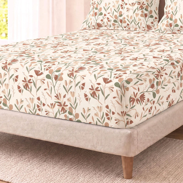 Cotton Double Flat Bedsheet  - Botanical Dreams