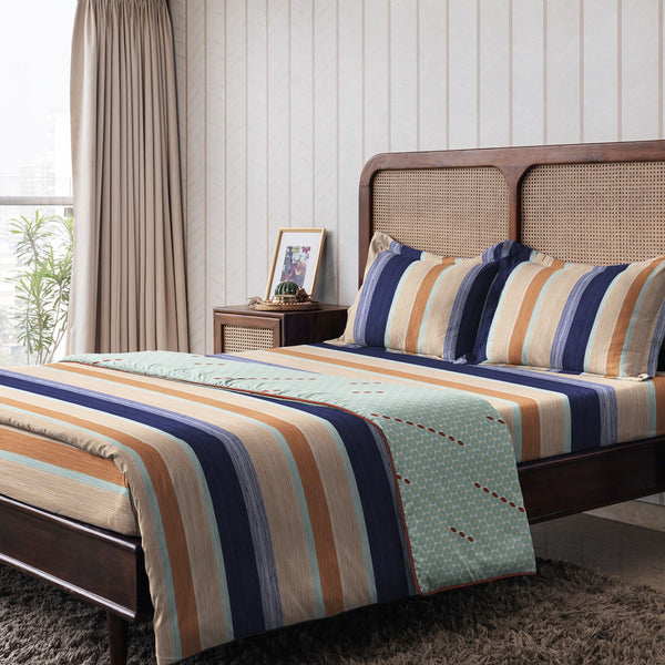 Cotton Double Dohar / All Season AC Blanket - Nautical Stripes