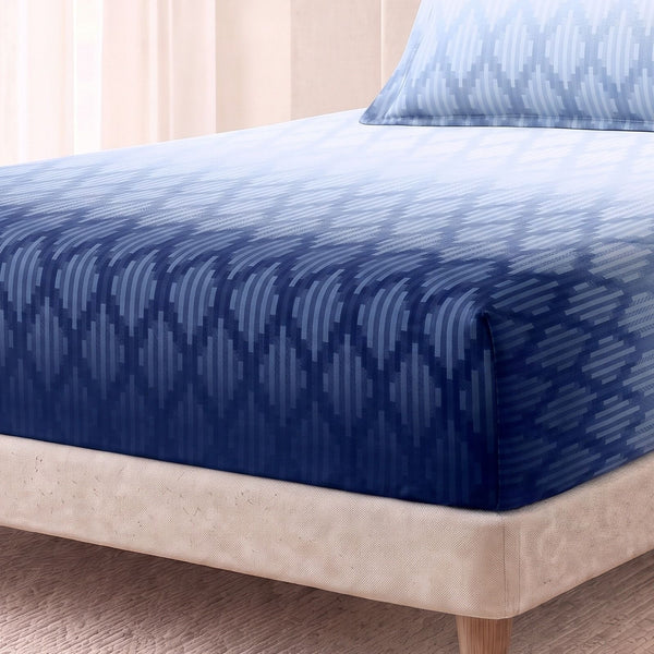 Cotton Single Flat Bedsheet with 1 Pillow Cover - Ombre Bliss