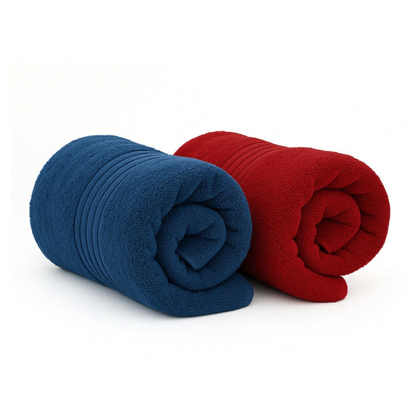 100% Premium Cotton Essential Bath Towel, 380 GSM, Pack of 2
