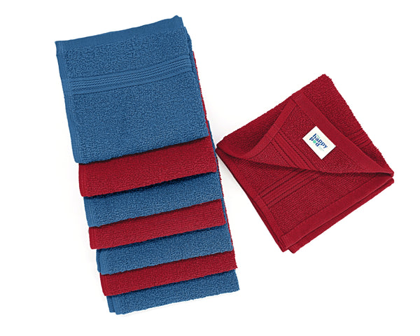 100% Premium Cotton Essential Face Towel, 380 GSM, Pack of 8