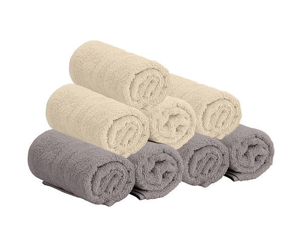 Premium Bamboo Cotton Luxe Face Towel, 530 GSM, Pack of 8