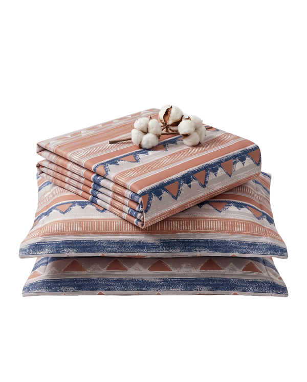 Essenza Cotton satin Double / King Bedsheet set  - Mystic Pyramid