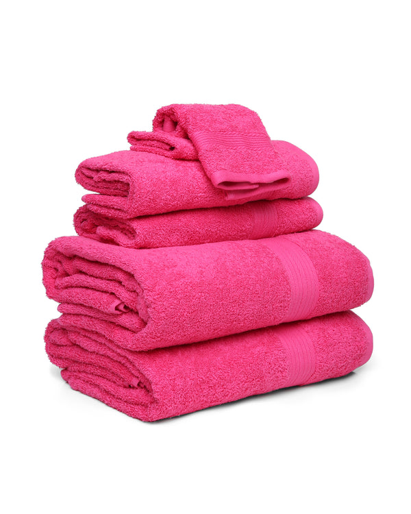 100% Premium Cotton Plush Towel set, 500 GSM, Pack of 6 (2 Face, 2 Hand, 2 Bath )