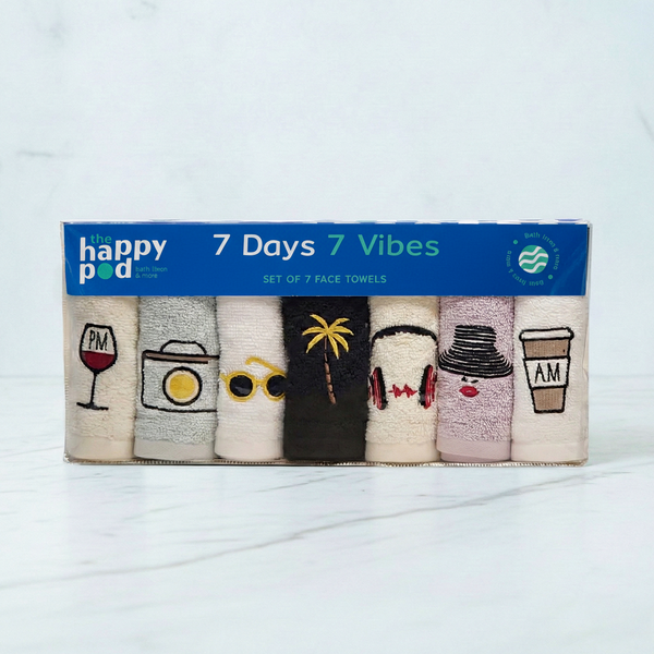 Soft Cotton Face Towel Set for Travel / 7 Days 7 Vibes (7 Pcs)