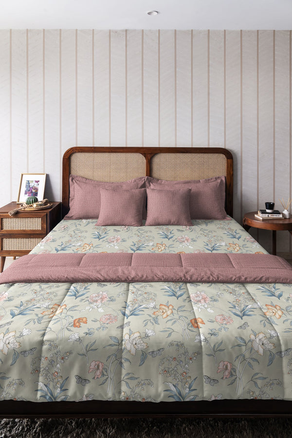 EasySnug Microfiber Double Bed In A Bag - Dusky Petals