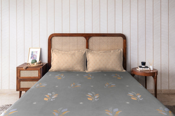 Easysnug Microfiber Double Flat Bedsheet - Petal Harmony