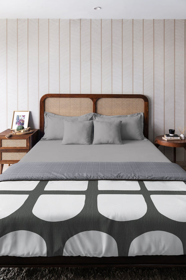 Easysnug Microfiber Double Dohar All Season AC Blanket Urban Grid Grey m x m (90 in x 100 in) Grey Double