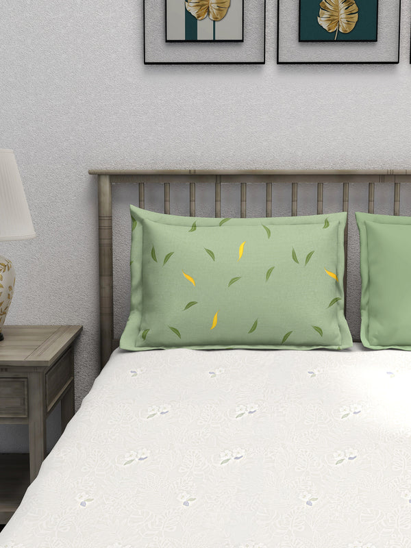 EasySnug Microfiber Single Flat Bedsheet with 1 Pillow Cover - Twilight Garden