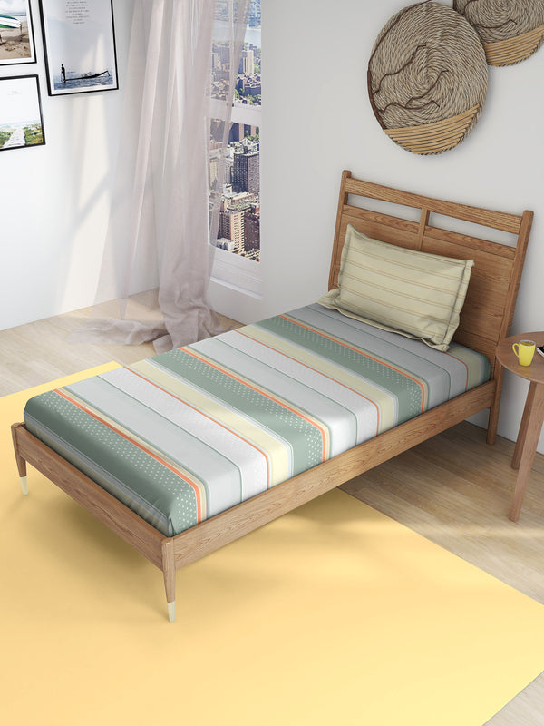 EasySnug Microfiber Single Flat Bedsheet with 1 Pillow Cover - Polka Slider