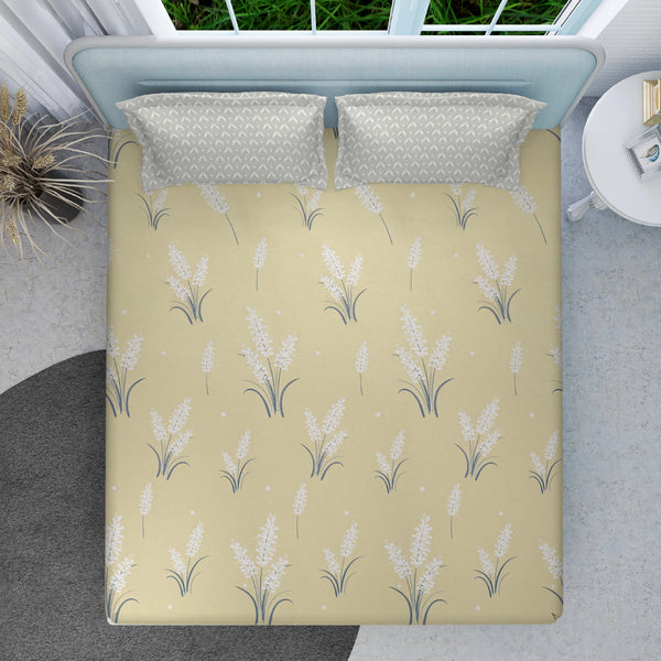 Easysnug Microfiber Double Flat Bedsheet - Snow Petals