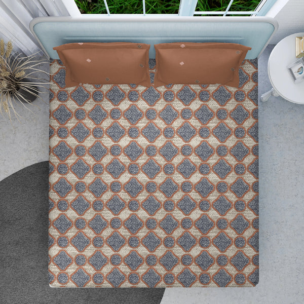 Easysnug Microfiber Double Flat Bedsheet - Modern Mosaic