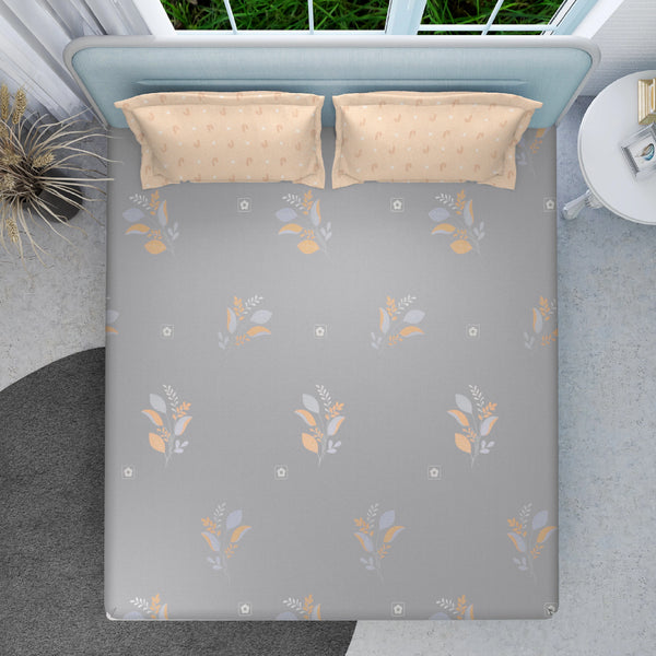 Easysnug Microfiber Double Flat Bedsheet - Petal Harmony