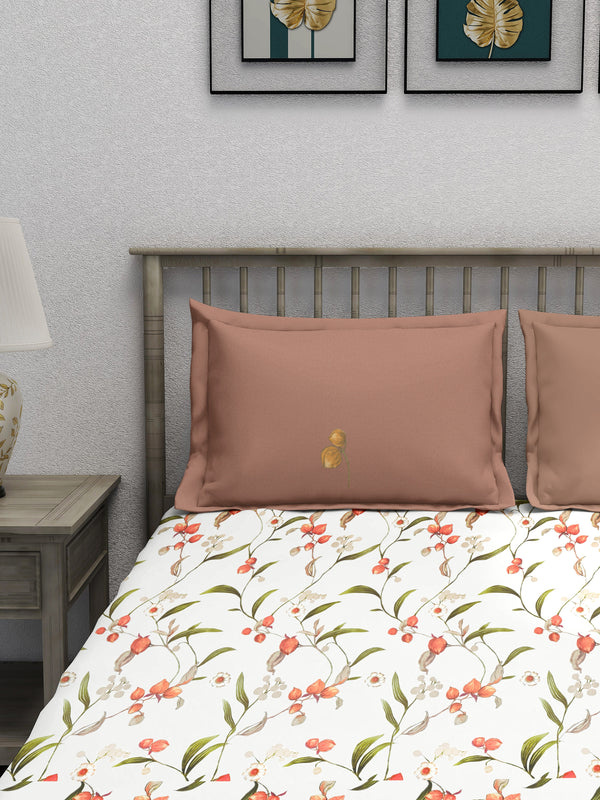 EasySnug Microfiber Single Flat Bedsheet with 1 Pillow Cover - Cherry Blossom