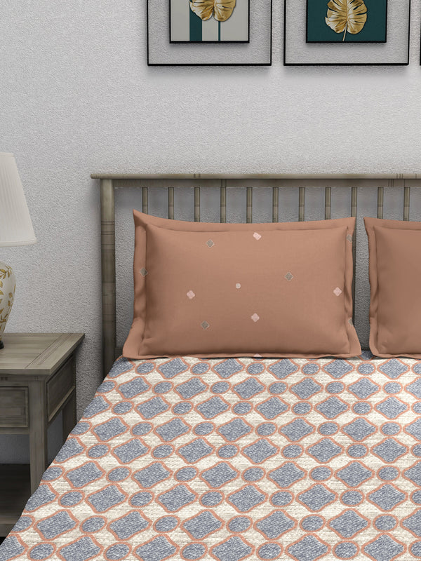 EasySnug Microfiber Single Flat Bedsheet with 1 Pillow Cover - Modern Mosaic