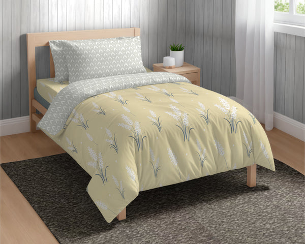 Easysnug 100% Microfiber Single Bed In A Bag - Snow Petals