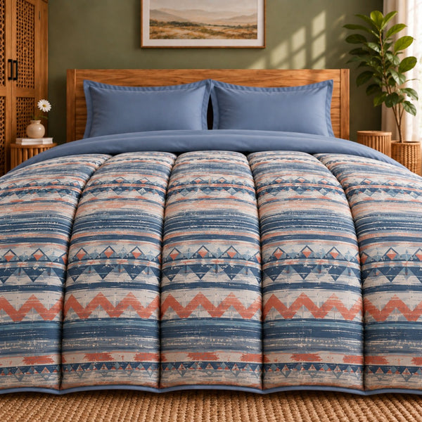 Essenza Reversible Cotton Satin Double Comforter - Mystic Pyramid