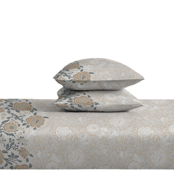 Serenity 100% Cotton Bedsheet with 2 Pillow Covers - Floral Tide