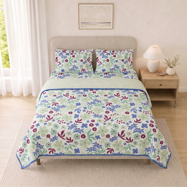 Love For Cotton Dohar Bed in a Bag - Blossom Breeze