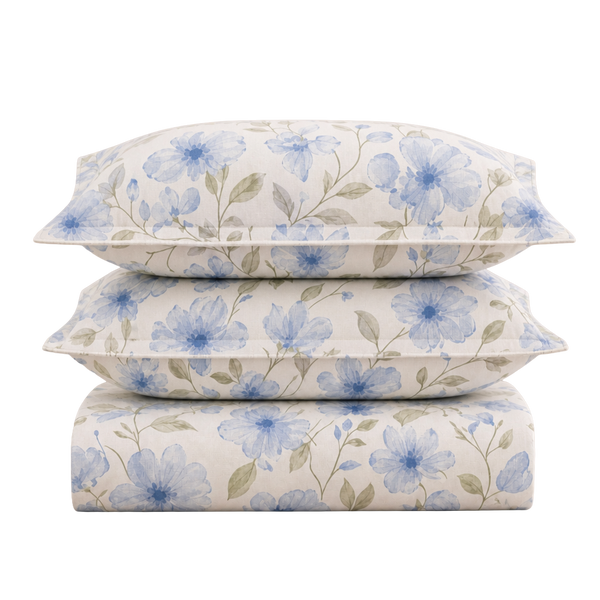 Cotton Double Flat Bedsheet  - Floral Mist