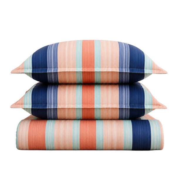 Cotton Double Flat Bedsheet  - Nautical Stripes