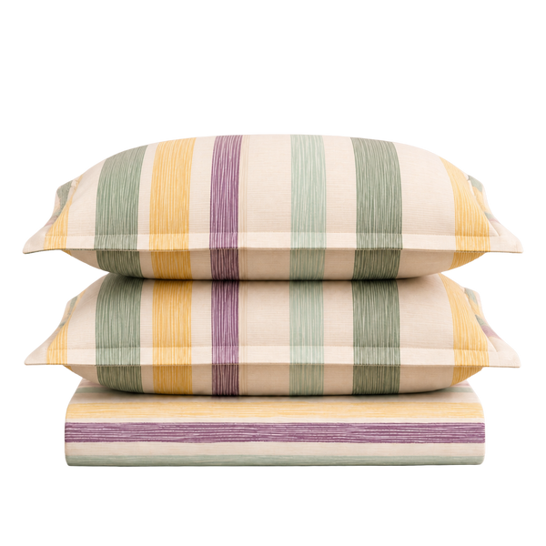 Cotton Double Flat Bedsheet  - Nautical Stripes